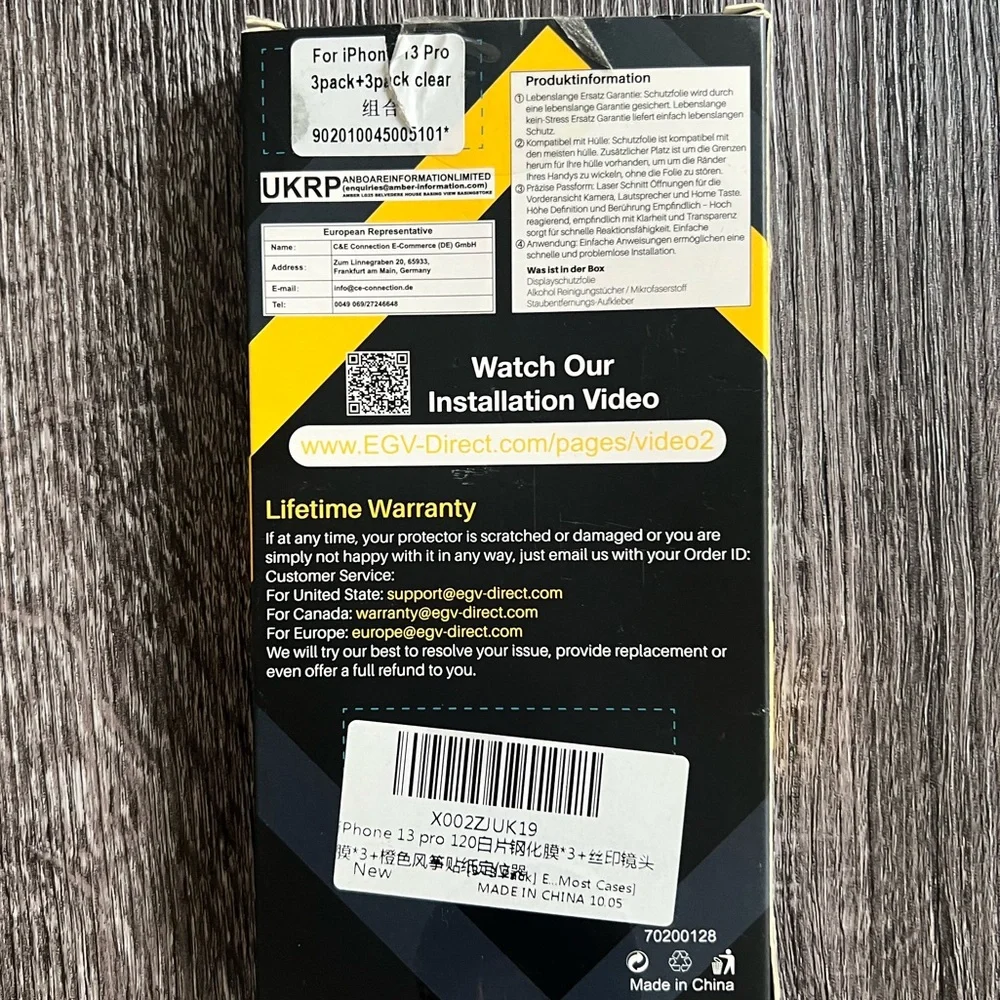 Lot of 2: EGV Tempered Glass Screen Protectors for IPhone 13 Pro